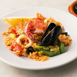 Paella mit Meeresfrüchten Paella mit Meeresfrüchten