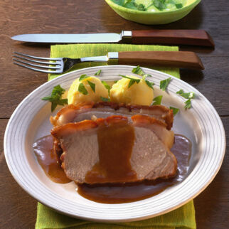 Spanferkel mit Dunkelbiersauce Spanferkel mit Dunkelbiersauce