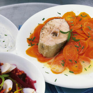 Seelachs mit Möhrengemüse Seelachs mit Möhrengemüse