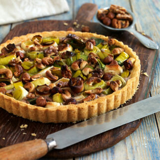 Lauchquiche mit Nüssen Lauchquiche mit Nüssen