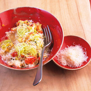 Lauch-Champagner-Risotto mit Äpfeln Lauch-Champagner-Risotto mit Äpfeln