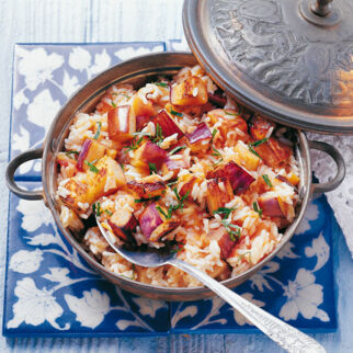 Reis mit Auberginen Reis mit Auberginen