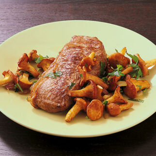 Kalbfleisch mit Pfifferlingen Kalbfleisch mit Pfifferlingen