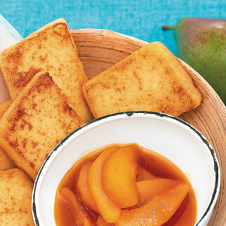 Grießschnitten mit Birnen-Apfel-Kompott Grießschnitten mit Birnen-Apfel-Kompott