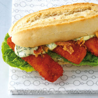 Fischstäbchen-Hotdog Fischstäbchen-Hotdog