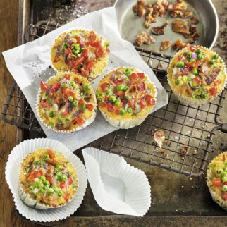 Gemüsemuffins mit Bacon Gemüsemuffins mit Bacon