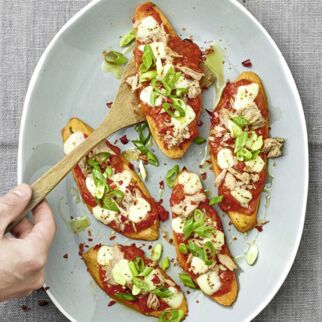 Süßkartoffel-Pizza Tonno Süßkartoffel-Pizza Tonno