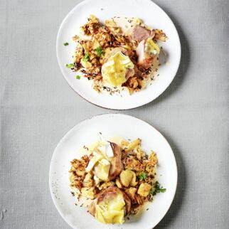 Krautflecken mit Schweinemedaillons Krautflecken mit Schweinemedaillons