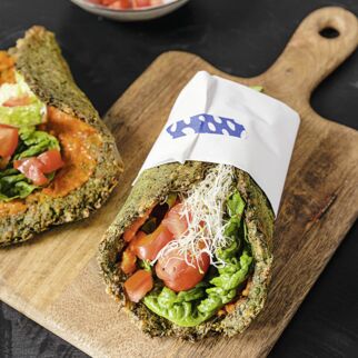 Wraps aus Grünkohlteig Wraps aus Grünkohlteig