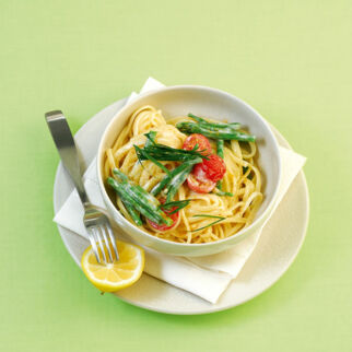 Bohnen-Linguine mit Bärlauchsauce Bohnen-Linguine mit Bärlauchsauce