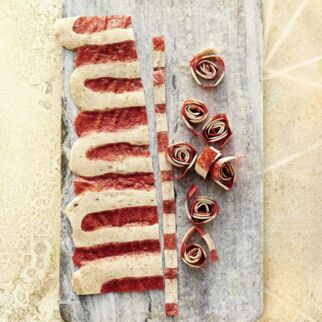 Banane-Erdbeer-Fruchtlederschnecken Banane-Erdbeer-Fruchtlederschnecken