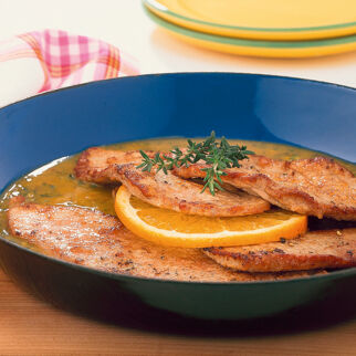 Orangen-Thymian-Scaloppine Orangen-Thymian-Scaloppine