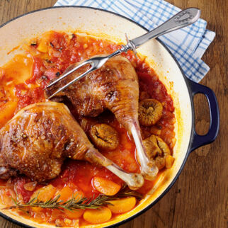 Gänsekeule mit Aprikosenjus Gänsekeule mit Aprikosenjus