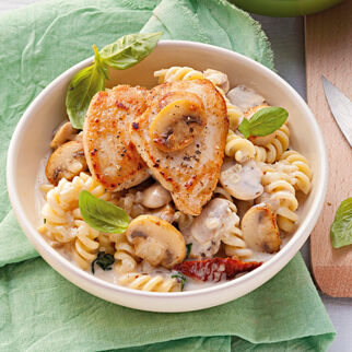 Hähnchenschnitzel mit Champignons Hähnchenschnitzel mit Champignons