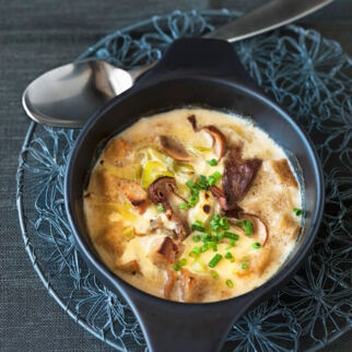 Überbackene Steinpilz-Brotsuppe Überbackene Steinpilz-Brotsuppe