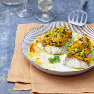 Seelachs mit Kürbis-Kruste Seelachs mit Kürbis-Kruste