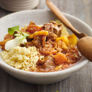 Lammtopf mit Kürbis und Quitten Lammtopf mit Kürbis und Quitten