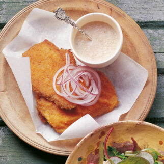 Panierte Schinkenscheiben Panierte Schinkenscheiben