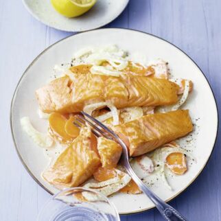Lachs mit Fenchel-Möhren-Gemüse Lachs mit Fenchel-Möhren-Gemüse