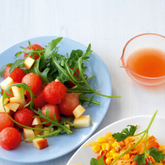 Rucolasalat mit Wassermelone Rucolasalat mit Wassermelone