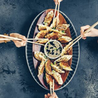 Gyozas japanische Teigtaschen Gyozas japanische Teigtaschen