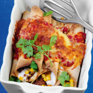 Ofenwraps mit Mais-Hack-Füllung Ofenwraps mit Mais-Hack-Füllung