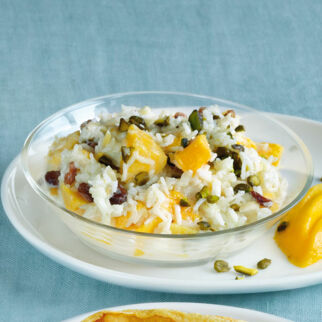 Milchreis mit Mango Milchreis mit Mango