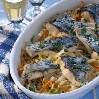 Karpfen im Gemüsebett Karpfen im Gemüsebett