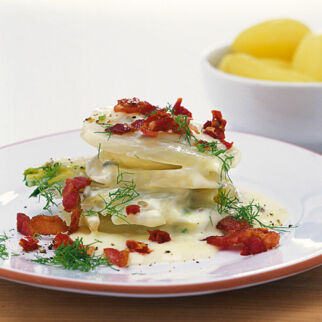Fenchelgratin mit Speck Fenchelgratin mit Speck