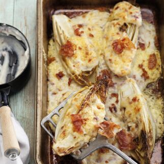 Chicorée-Gratin mit Bacon Chicorée-Gratin mit Bacon