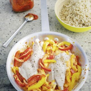 Fischfilet mit Paprikasahne Fischfilet mit Paprikasahne
