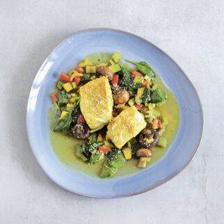 Fisch mit buntem Gemüse Fisch mit buntem Gemüse