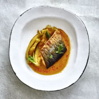 Saibling mit Fenchelgemüse Saibling Fenchel Massaman