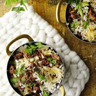 Reis mit Sauerkraut und Hackfleisch Reis mit Sauerkraut und Hackfleisch