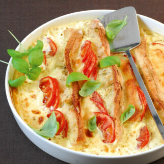 Italienischer Brotauflauf mit Pesto Italienischer Brotauflauf mit Pesto