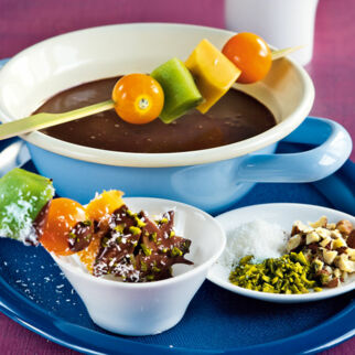 Schokofondue mit Früchten Schokofondue mit Früchten