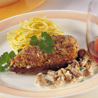 Fasanenbrust mit Pilzkruste Fasanenbrust mit Pilzkruste