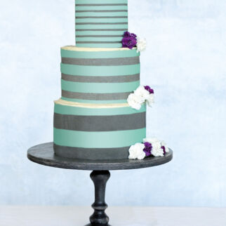 Hochzeitstorte im Ringellook Hochzeitstorte im Ringellook