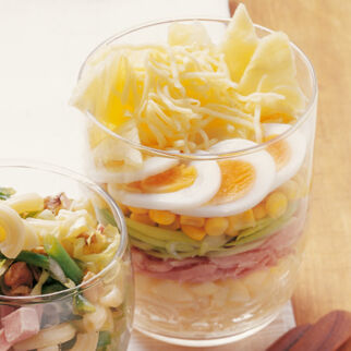 Partysalat mit Lauch und Schinken Partysalat mit Lauch und Schinken