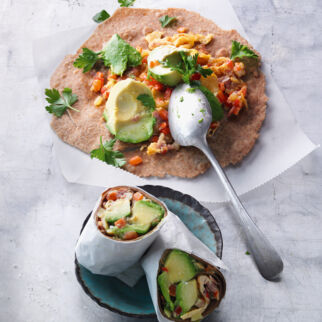 Frühstückswraps mit selbst gemachten Blitz-Tortillas Frühstückswraps mit selbst gemachten Blitz-Tortillas