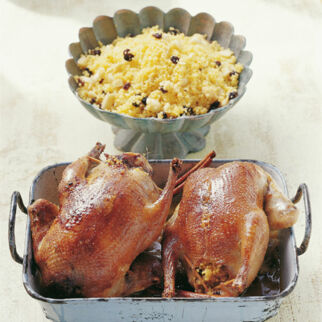 Taube mit Couscous-Mandel-Füllung Taube mit Couscous-Mandel-Füllung