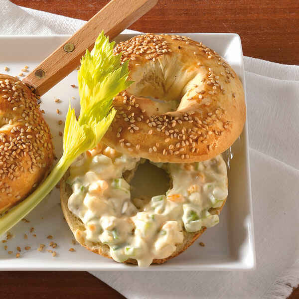 Schinken-Bagels mit Rucola Rezept | Küchengötter