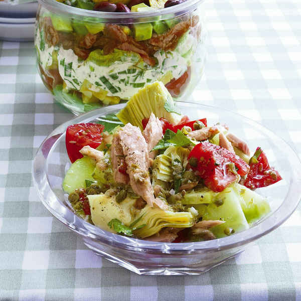 Schneller Zucchini-Artischocken-Salat mit Garnelen Rezept | Küchengötter