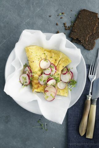 Omelett mit Radieschen Omelett mit Radieschen