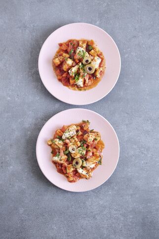 Kabeljau-Tomaten-Tajine Kabeljau-Tomaten-Tajine