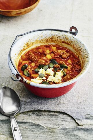 Hackfleisch mit Kürbis und Feta Hackfleisch mit Kürbis und Feta