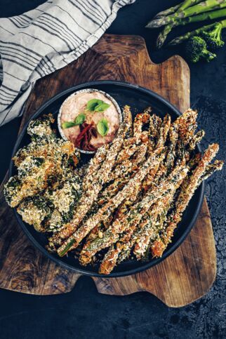 Panko-Gemüse mit Tomatendip Panko-Gemüse mit Tomatendip