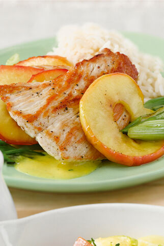 Currypute mit Äpfeln und Reis Currypute mit Äpfeln und Reis