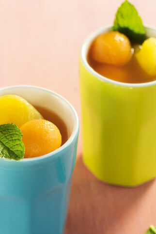 Orangen-Melonen-Eistee Orangen-Melonen-Eistee
