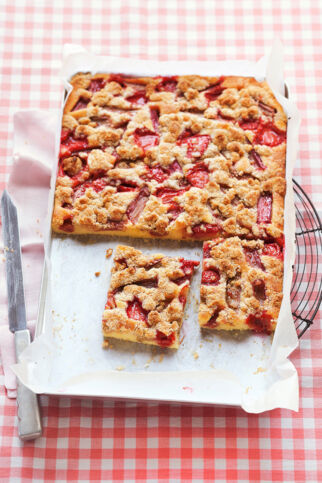 Erdbeer-Rhabarber-Streuselkuchen Erdbeer-Rhabarber-Streuselkuchen